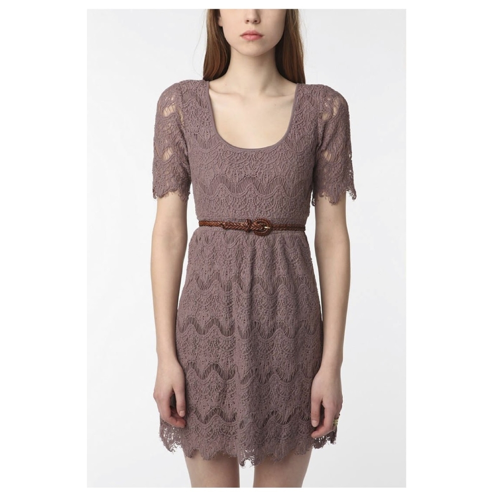 UO Pins and Needles Brown Lace Dress
